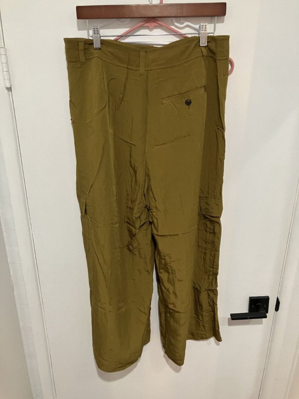 Madewell Women's Harlow Wide Leg Cargo Pants, Olive Green, Size 14 - Picture 3 of 3